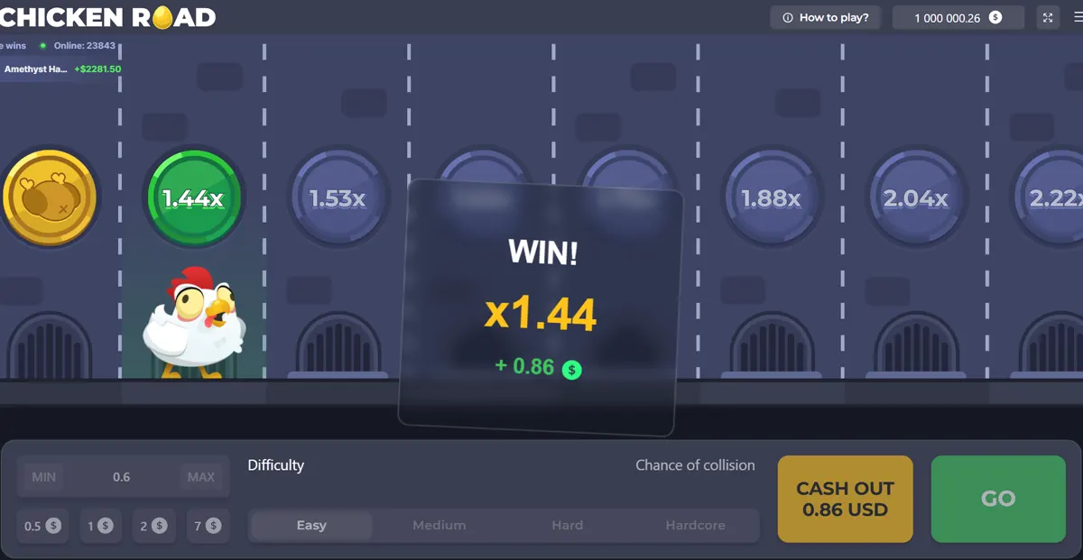 Chicken Road gameplay - multiple difficulty modes with different multiplier trails